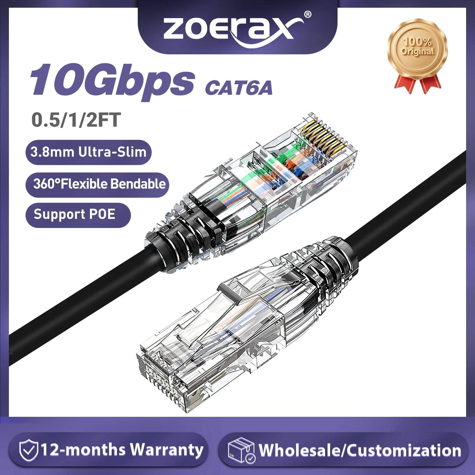 كابل إيثرنت ZoeRax CAT6A بسرعة - مراجعة Power Over Ethernet وسعره